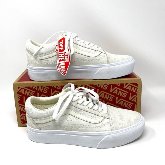 💖MEGA SALE💖VANS PLATFORM OLD Skool Suede Egret White Women's 10 VN0A3B3U4TE - Picture 9 of 11
